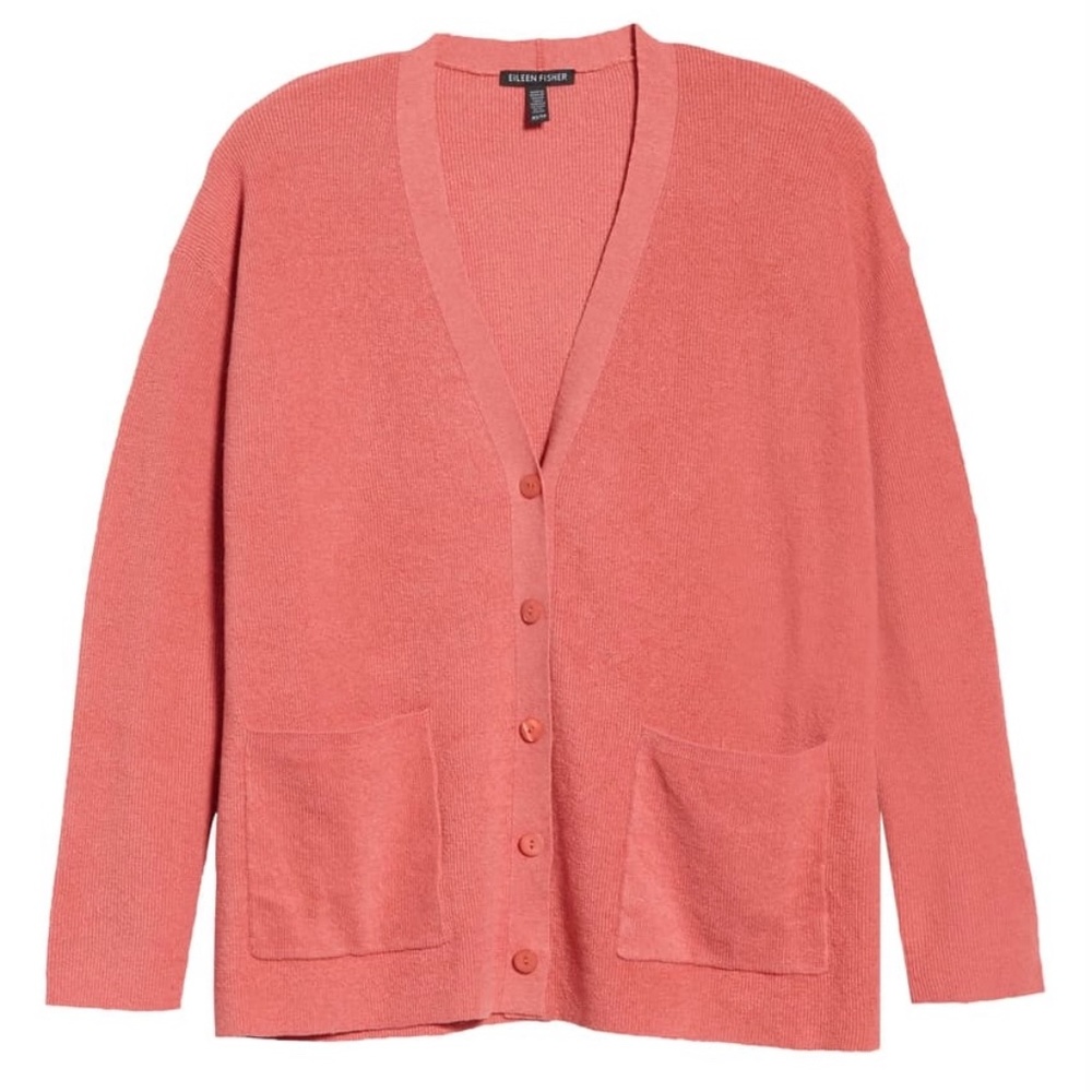 NEW EILEEN FISHER Knit Boyfriend Button Cardigan